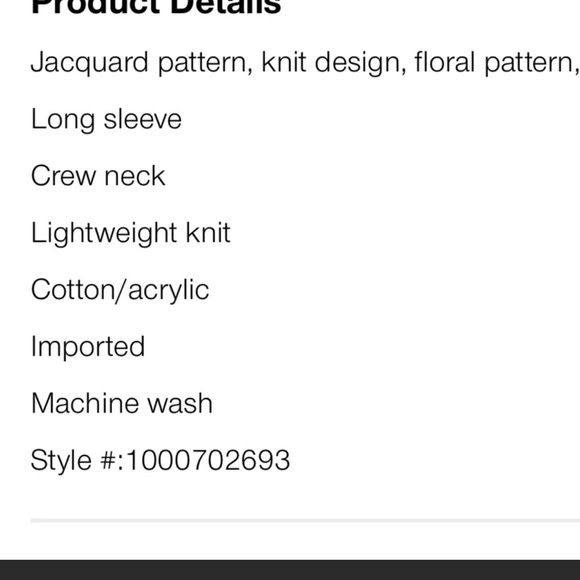 🛑 1 hour sale. 🎉Lucky Brand, floral sweater, color: marshmallow - Picture 4 of 10